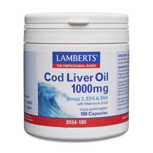 Lamberts Cod Liver Óleo 1000Mg 180 Cápsulas