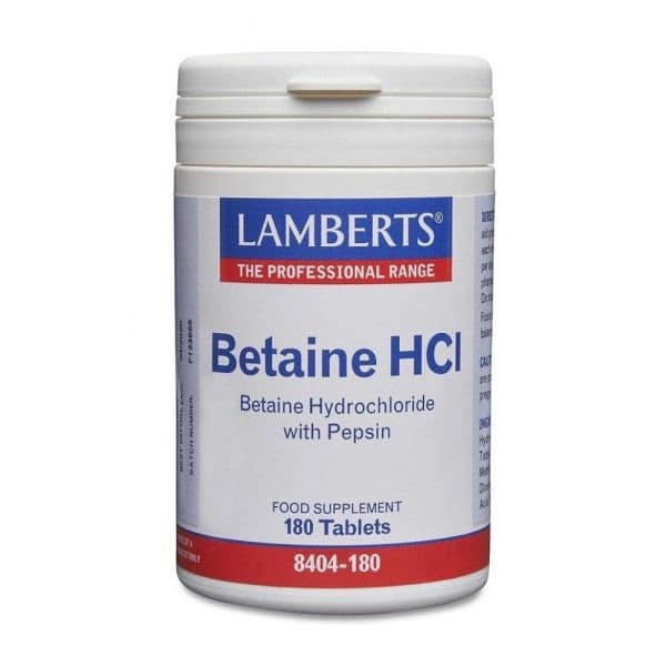 Lamberts Betaine HCl Pepsina 180 Comprimidos