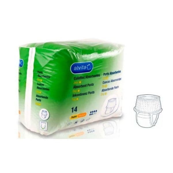Cueca Incontinência Alvita Super L 14 Unidades