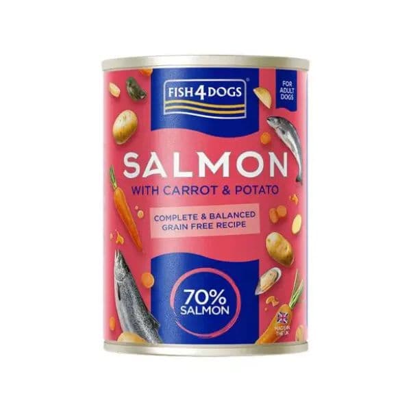 Ração Húmida Fish4Dogs Finest Salmon with Carrot & Potato 395gr