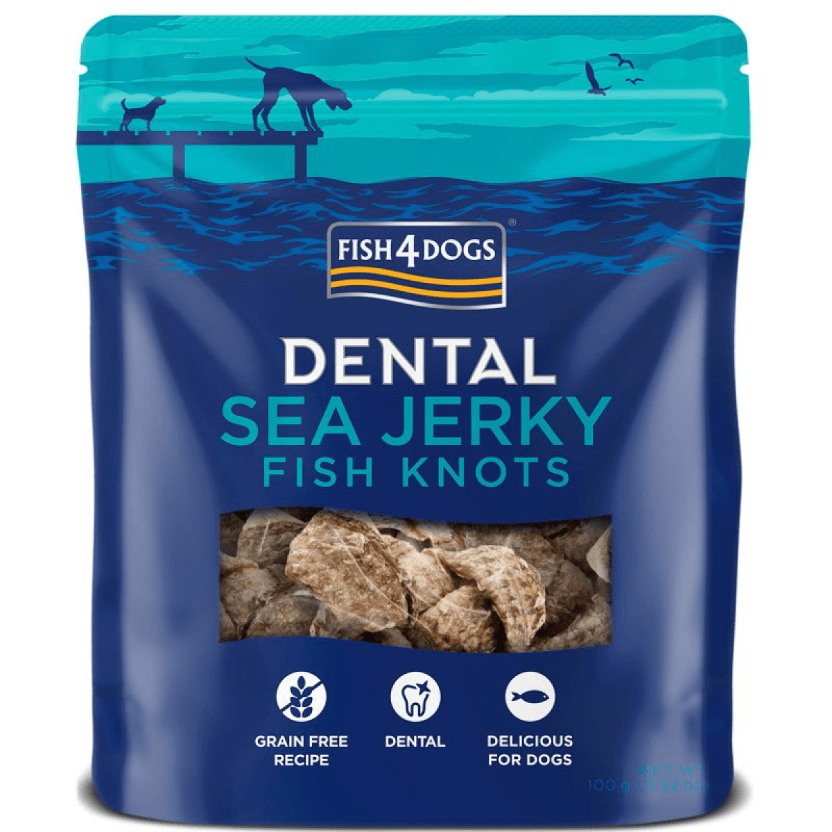 FISH4PETS F4D Dental Nós de Peixe Seco 100g