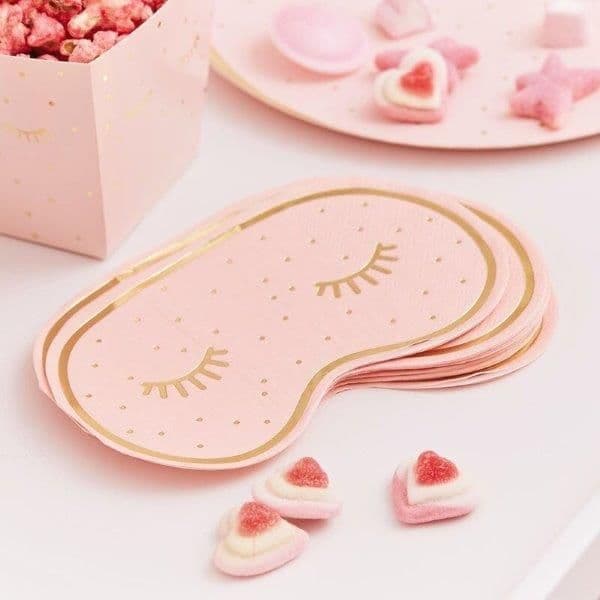 Ginger Ray 16 Guardanapos Rosa Sleepy Eyes - 3364620