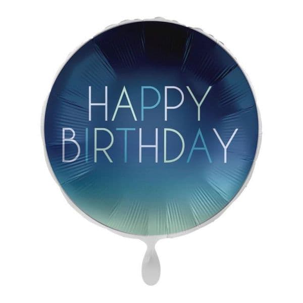 GingerRay Balão Foil 18" Happy Birthday Blue Ombre 1 un. - 340049919