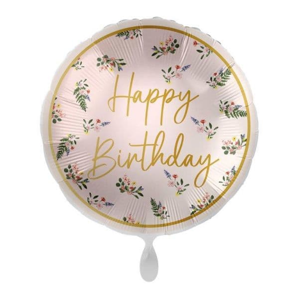 GingerRay Balão Foil 18" Happy Birthday Motivos Florais 1 un. - 340050045