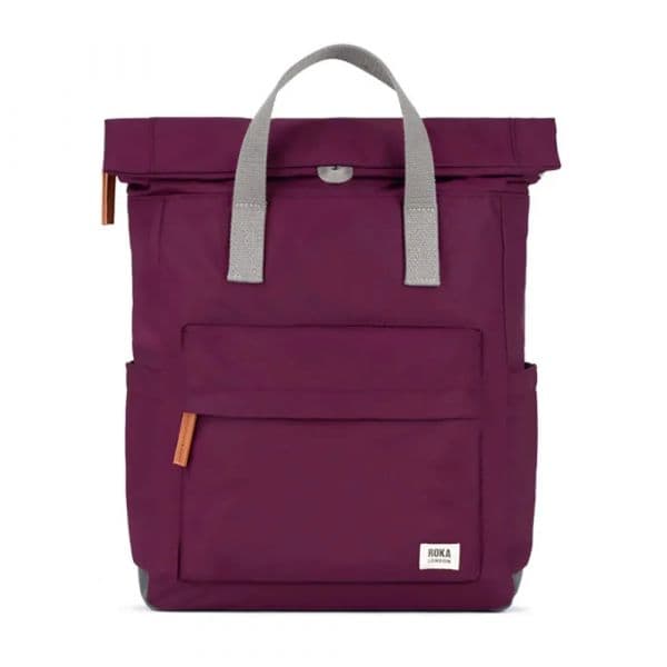 Roka London Mochila Canfield B Recycled Nylon Royal Burgundy M