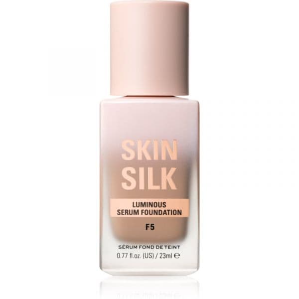 Makeup Revolution Skin Silk Sérum Foundation Maquilhagem Leve com Efeito Brilhante Tom F5 23 ml