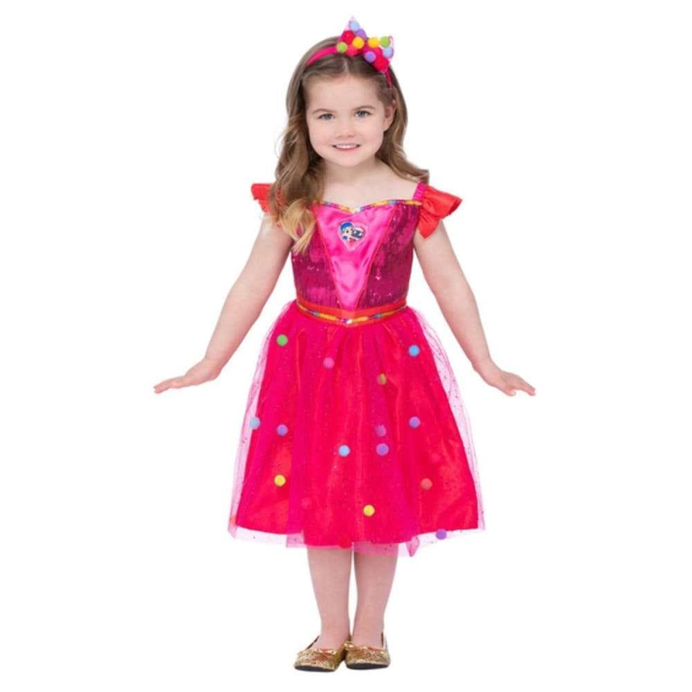 Disfarce Rainbow Kingdom Vestido Rosa 3-4 Anos