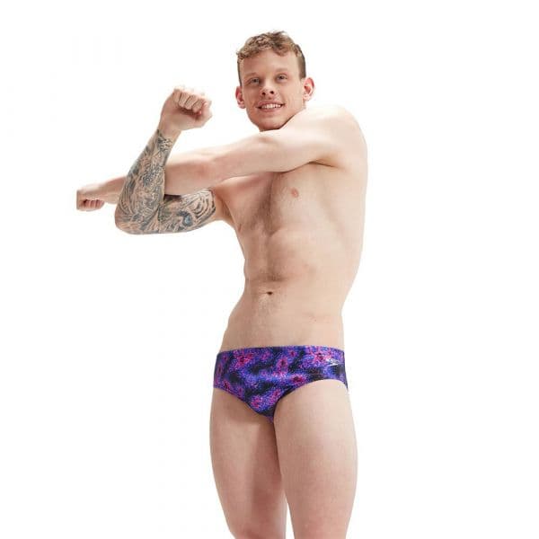 Speedo Allover 8 Cm Swimming Brief Preto UK 36 Homem