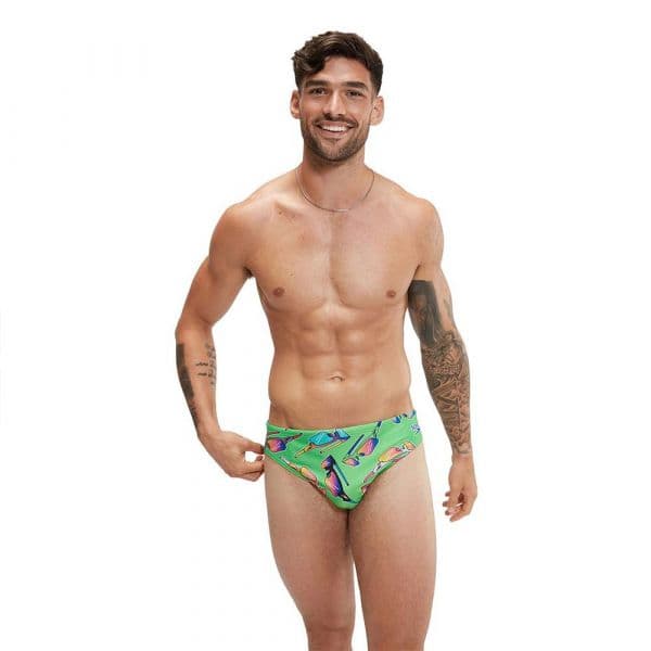 Speedo Fundies 5 Cm Swimming Brief Verde UK 28 Homem