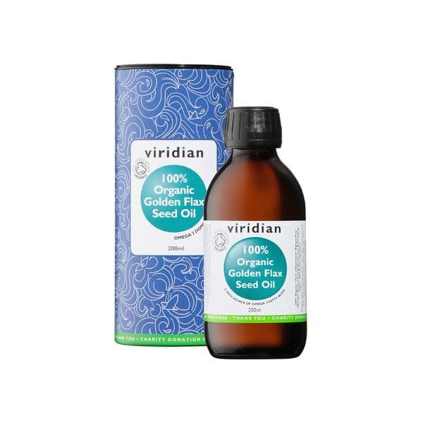 Viridian Óleo de Linhaça 100% Dourado, Fonte Bio Vegan de Ômega 3 200ml