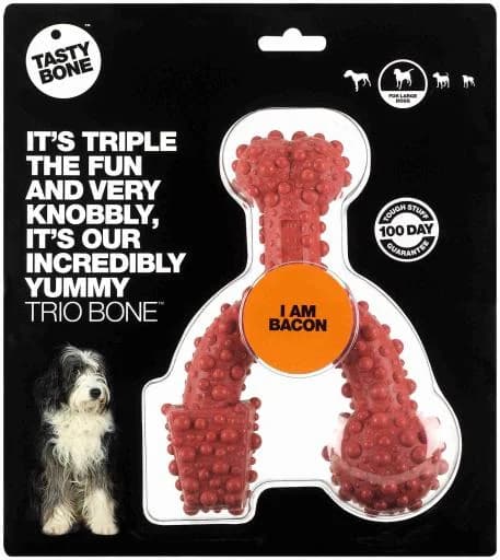 Tastybone - Brinquedo Osso em Nylon TrioBone para cão - Bacon