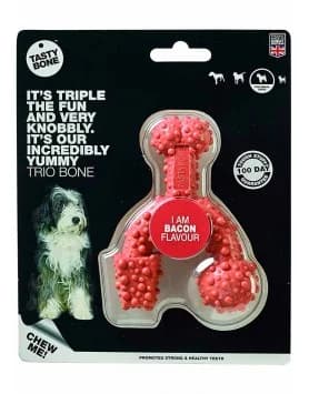 Tastybone - Brinquedo Osso em Nylon TrioBone para cão - Bacon
