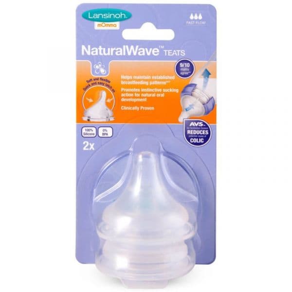Lansinoh Tetina Lansinoh NaturalWave Fluxo Rápido +6M 2 unidades