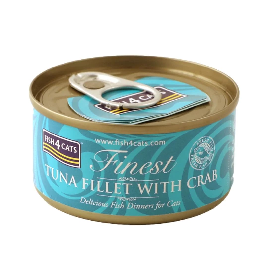 Ração Húmida FISH4PETS F4C Finest Filete de Atum com Caranguejo 70g