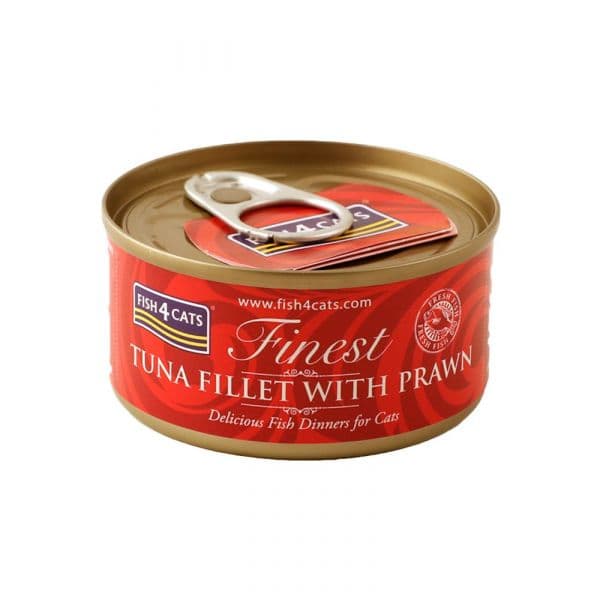 Ração Húmida FISH4PETS F4C Finest Filete de Atum com Gambas 70g