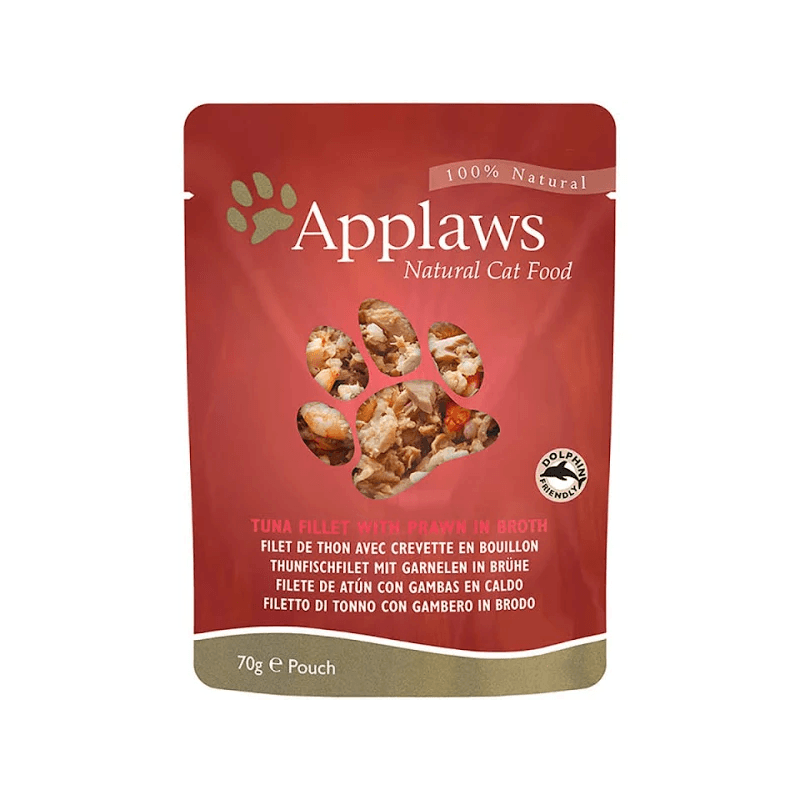 Ração Húmida Applaws Cat Pouch Caldo 12 X 70 G Atum com Camarão do Pacífico