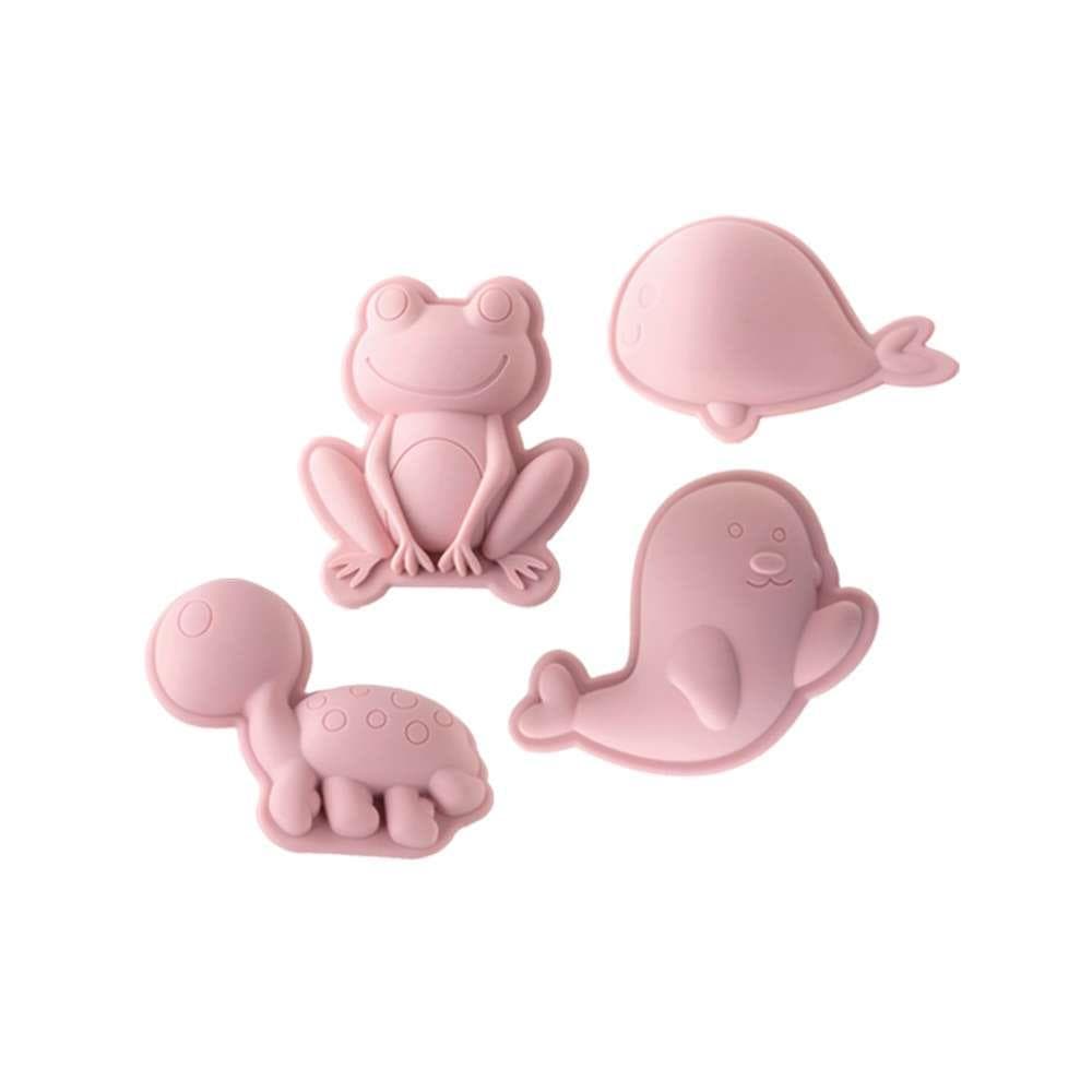 Conjunto de 4 Formas de Praia Scrunch Rosa