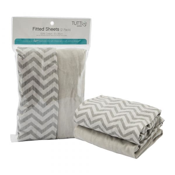 Tutti Bambini Jogo 2 Lençóis Baixo para Berço CoZee Crib Grey/Grey Spots