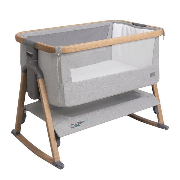 Berço Tutti Bambini Mini-berço Co-sleeping Cozee Oak Air Triangles Cinzento