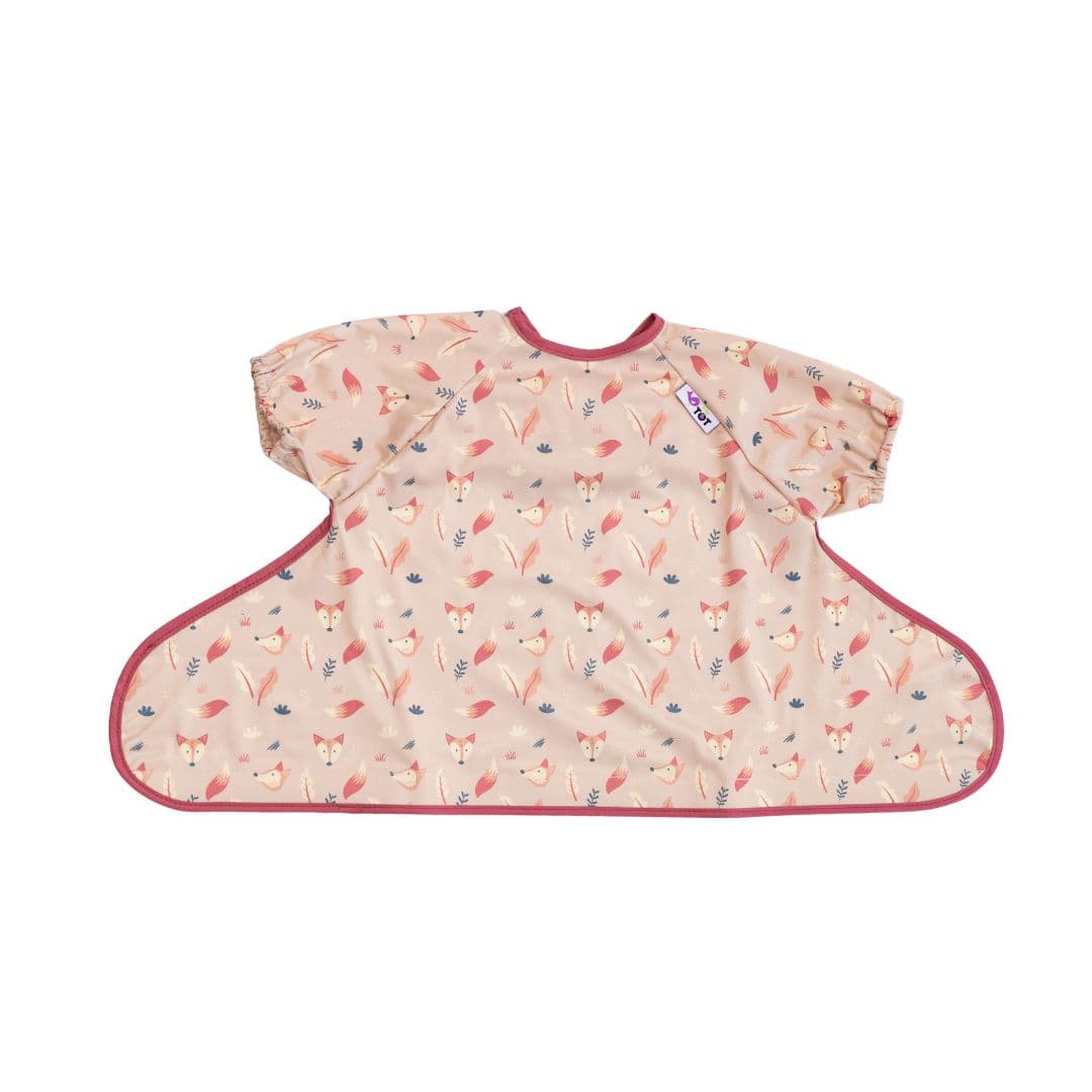 Tidy tot babete impermeável com mangas curtas raposas