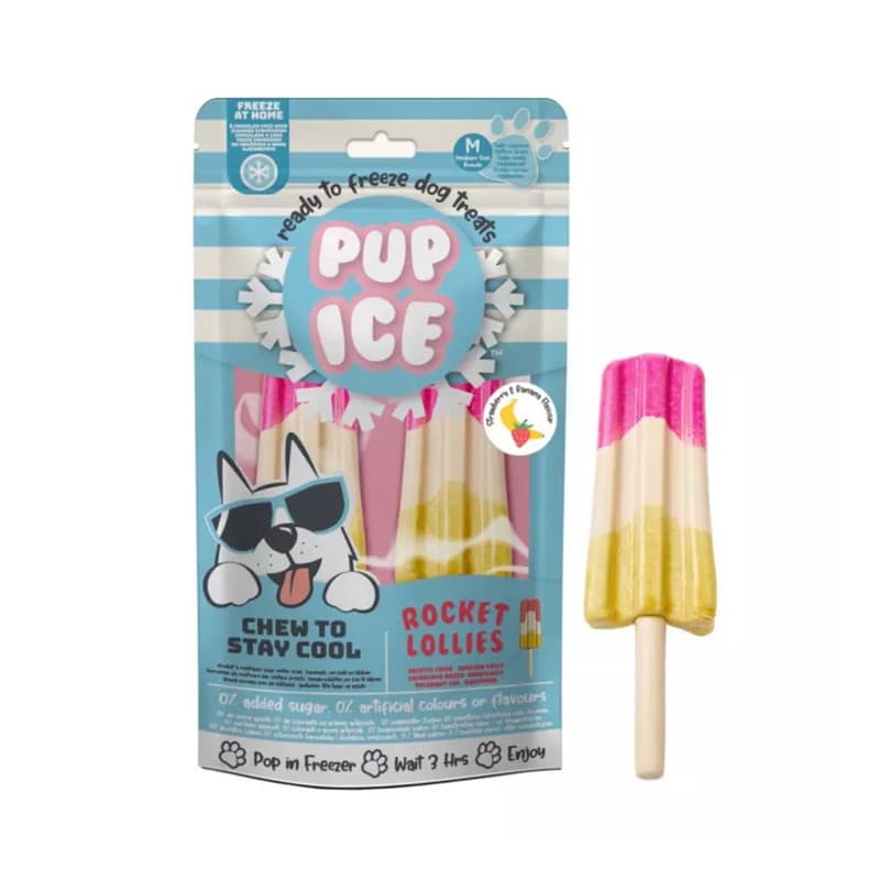 Pup Ice Snacks Helado Polo de Fresa y Platano 2 unds