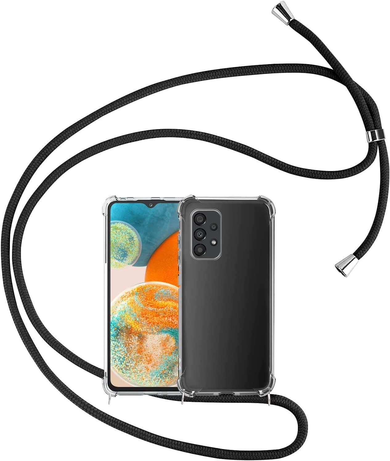 Capa Silicone Transparente Samsung Galaxy A23 5G Cordão Preto