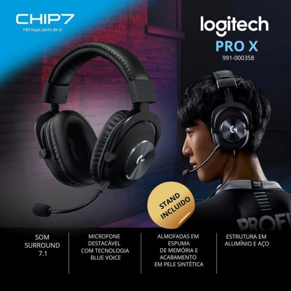 Logitech Headset G PRO X 7.1 Black + Stand