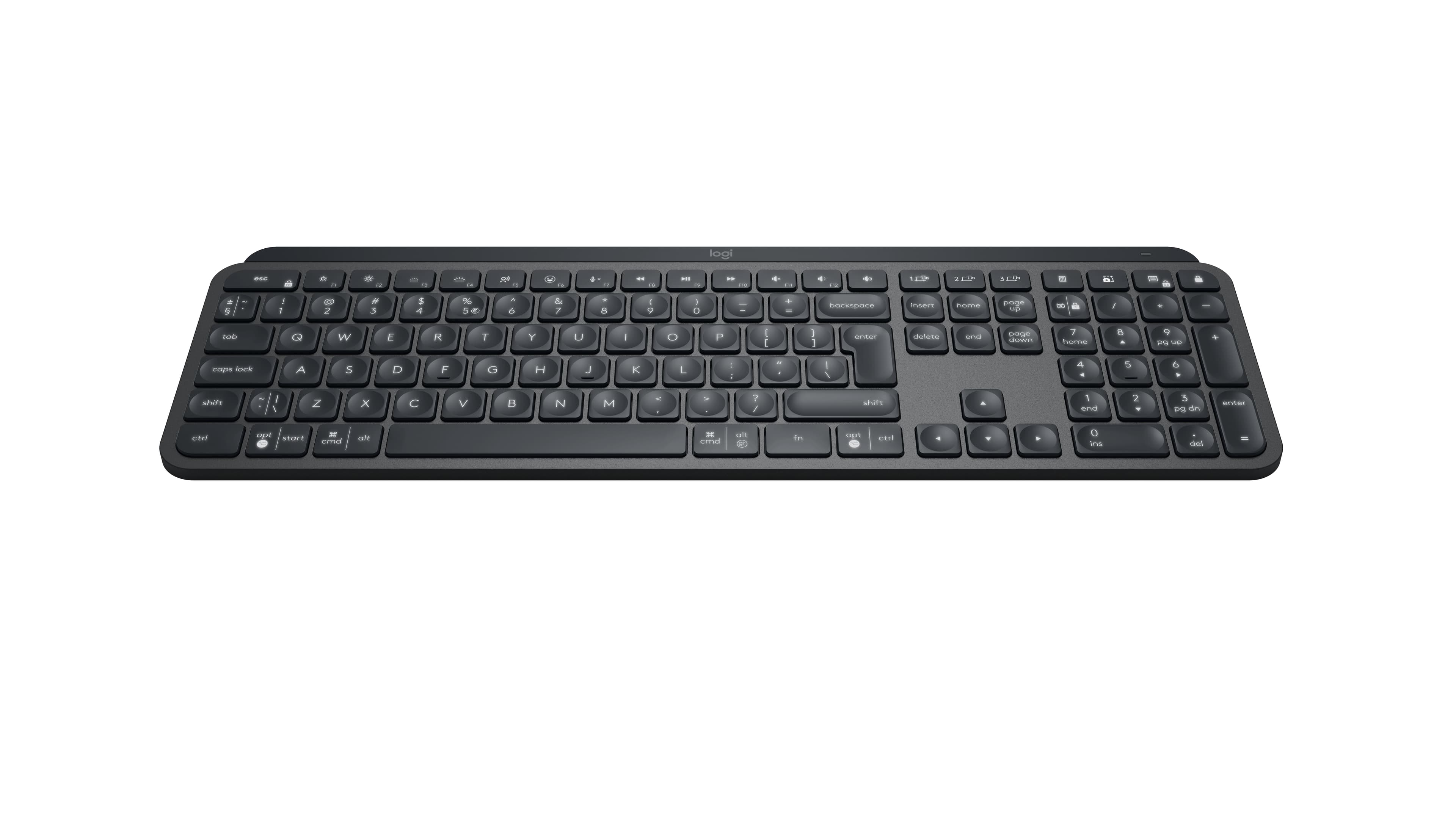 Teclado Logitech MX Keys Sem Fios US/Inglês Grafite