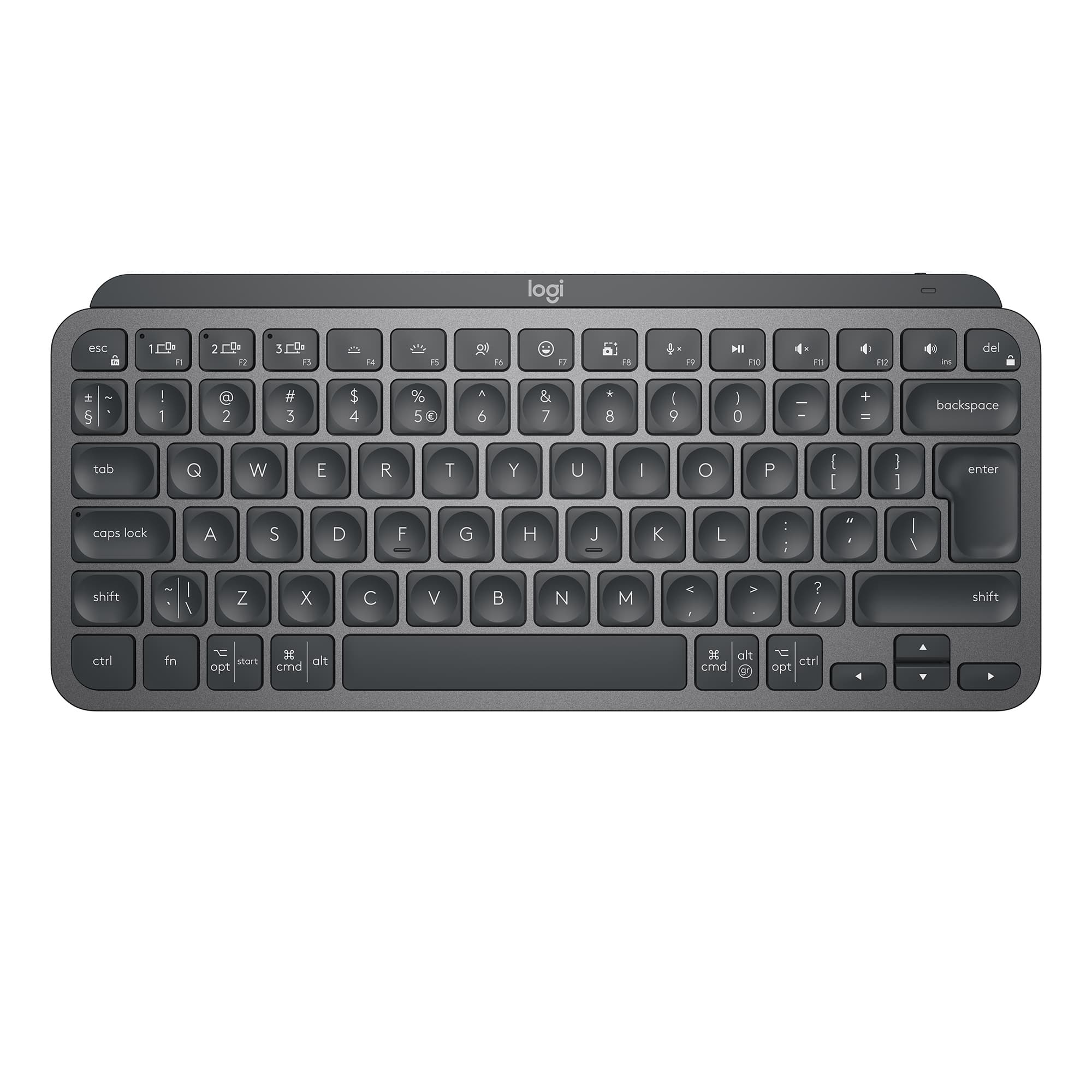 Teclado Logitech Mx Keys Mini - Retroiluminação - Bluetooth - Azerty - Francês - Grafite - 920-010482
