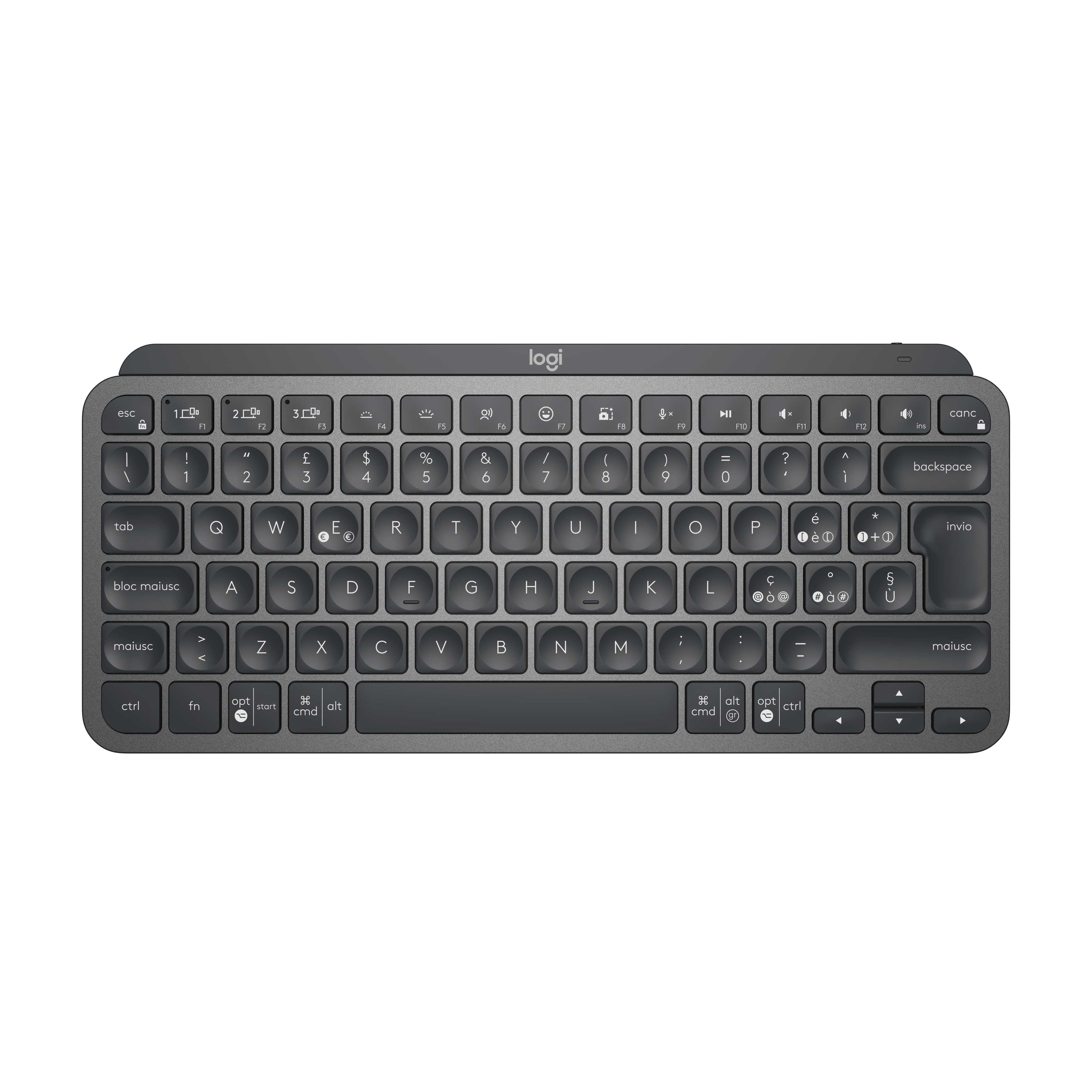 Teclado Logitech MX Keys Mini Sem Fios QWERTY Italiano Graphite
