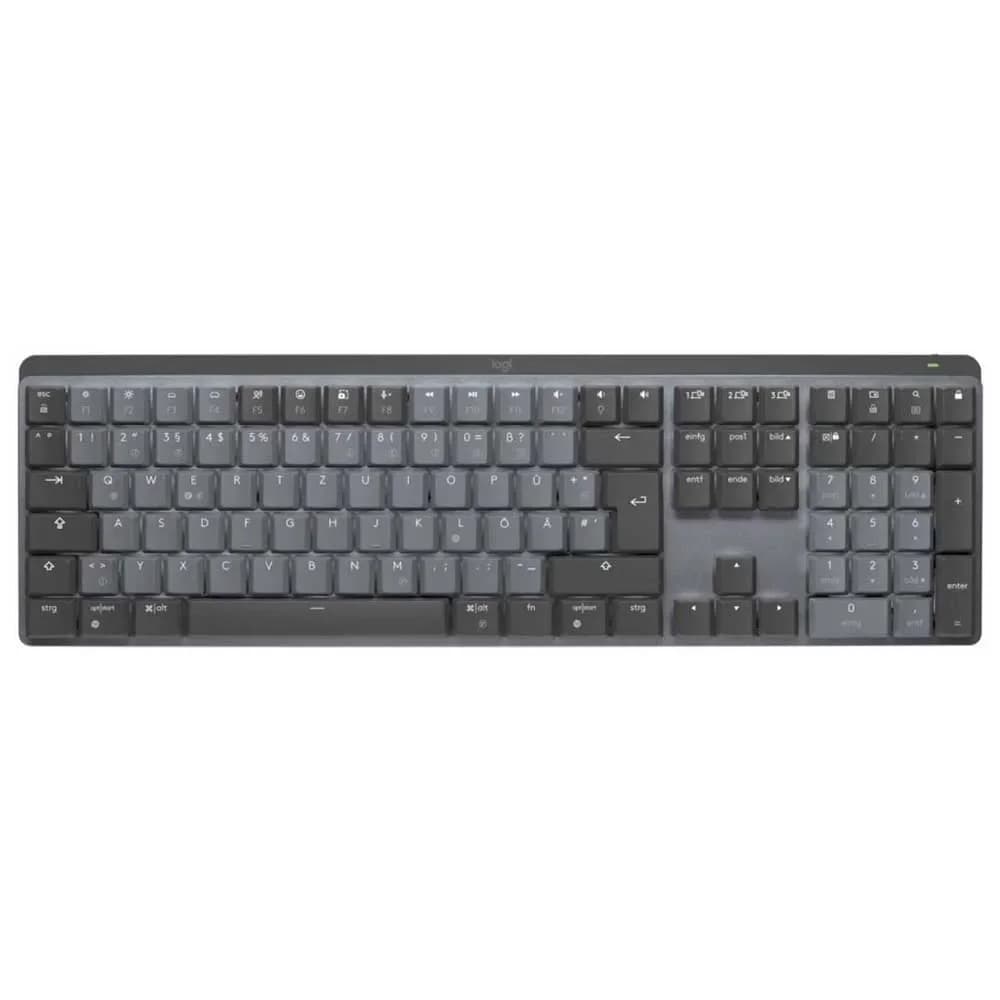 Teclado Logitech MX Mechanical Sem Fios Inglês/Alemão QWERTZ Grafite/Azul