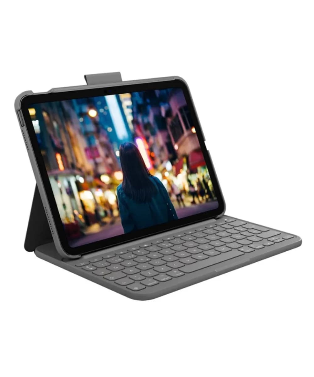 Logitech Slim Folio Capa Cinzenta com Teclado para iPad 10th Gen (Teclado Espanhol)