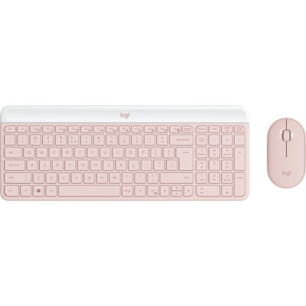 Teclado Logitech MK470 Rato Sem Fios Teclado USA Rosa