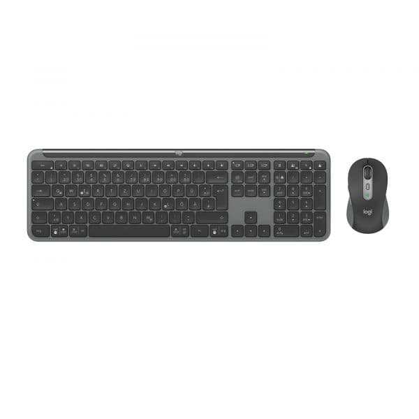 Teclado Logitech MK950 Signature Slim Rato Sem Fios Alemão Preto/Grafite