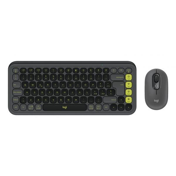 Teclado Logitech Conjunto de Rato e Teclado Pop Icon Combo (wireless - Qwerty - Grafite/verde)