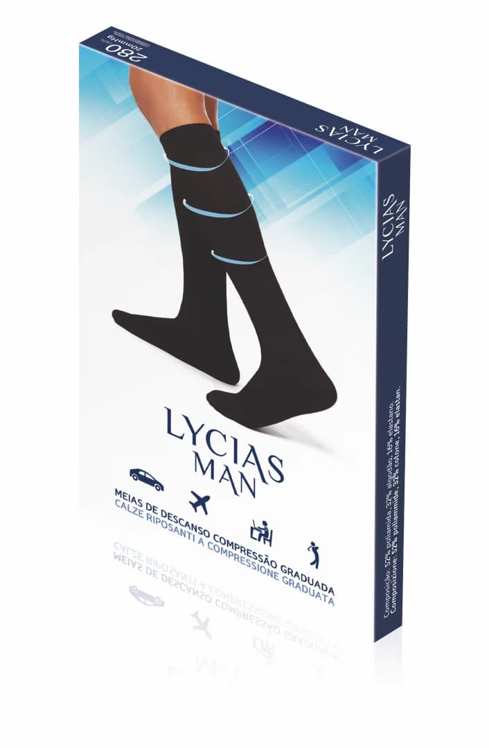 Lycias Man Meias de Compressão 280Den T3 Preto