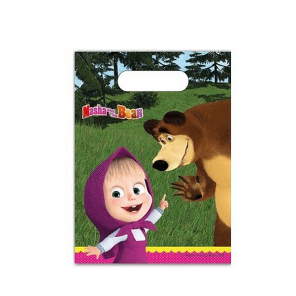 Decorata Party Sacos de Lembranças Festa Masha e o Urso (6 unidades 23x16cm)