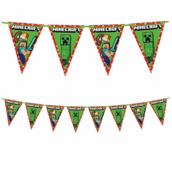 Decorata Party Bandeirolas / Paper banner (Comprimento - 2,30m) Minecraft