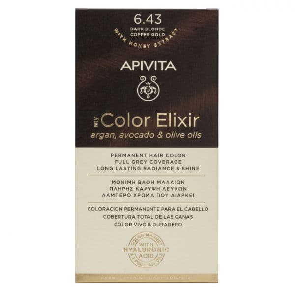 Apivita My Color Elixir Coloração Tom 6.43 Dark Blond Copper Gold