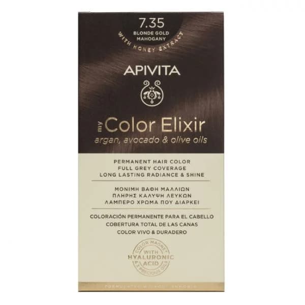 Apivita My Color Elixir Coloração Tom 7.35 Loiro Dourado Mogno