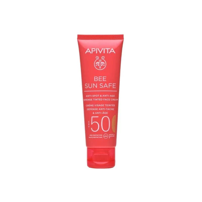 Apivita Bee Sun Safe Creme Defesa Antimanchas & Antienvelhecimento SPF50 Com Cor 50ml