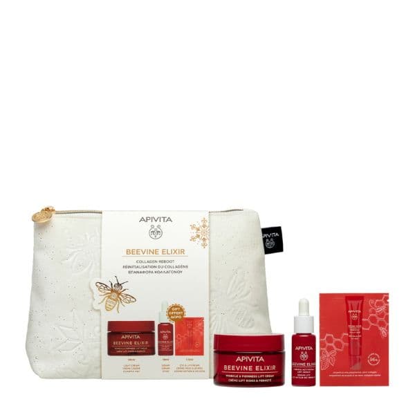 Apivita Beevine Elixir Collagen Reboot Creme Leve 50ml + Sérum 10ml + Contorno de Olhos e Lábios 1.5ml Coffret