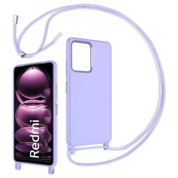Capa Silicone Líquido Cordão para Xiaomi Mi 13T/ Mi 13T Pro Lilás