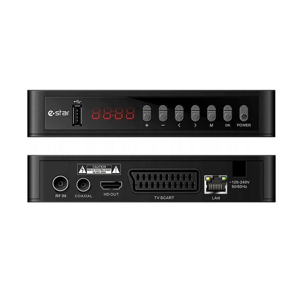 E-Star Decoder UHD DVB-T T2 Sintonizador MPEG-4 2 Nero