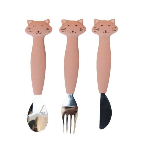 Trixie Conjunto de Talheres Mrs. Cat 12m+ Rosa-Nude