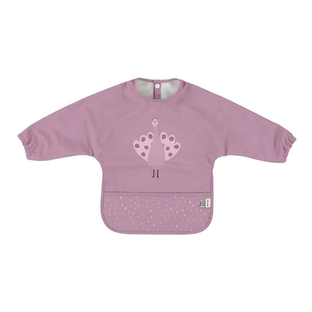 Trixie babete impermeável com mangas – mrs. peacock +6 meses