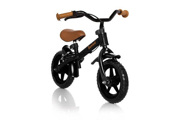 Bicicleta de equilíbrio Wheely Black Brown Baninni
