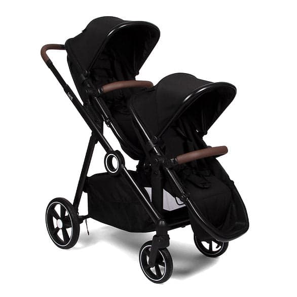 Carrinho de passeio para gémeos Luiz XL Black Baninni