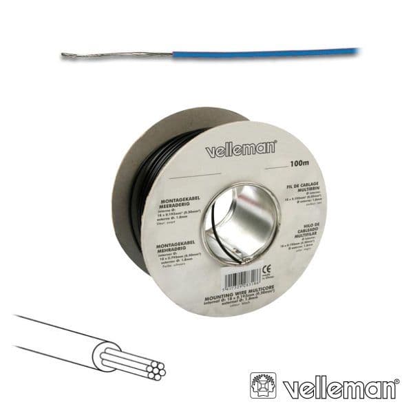 Velleman Cabo Multifilar Azul 0.20MM Rolo 100MT - MOWB