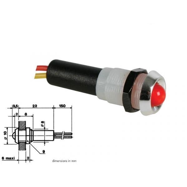 Velleman LED Piloto Red Anel Cromado 12v - 12VCR